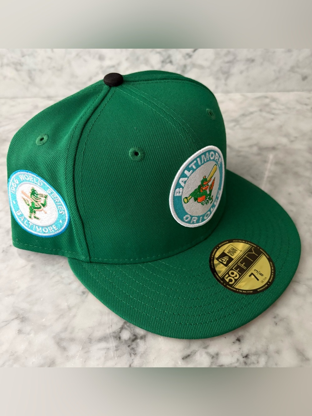 New Era 59Fifty Baltimore Orioles 1966 World Series Space Pack Hat Green  7 3/8